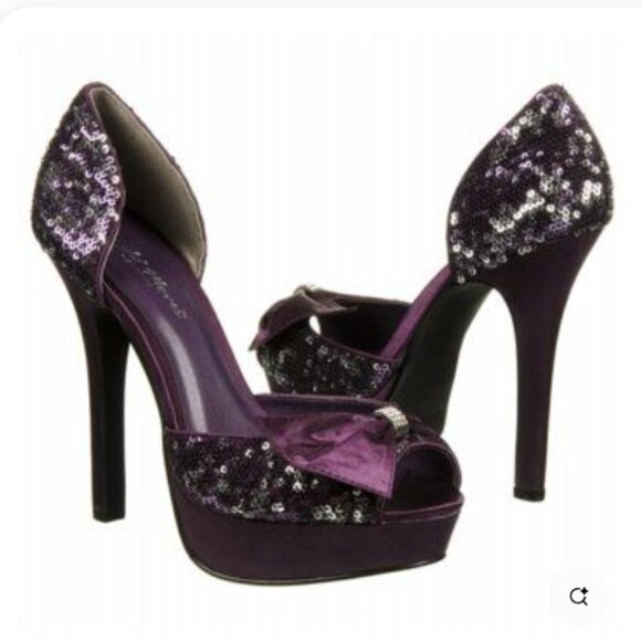 Allure Night Moves Starlight  | Purple | Sequin Glittering Platform | 10 | EUC - Picture 1 of 12